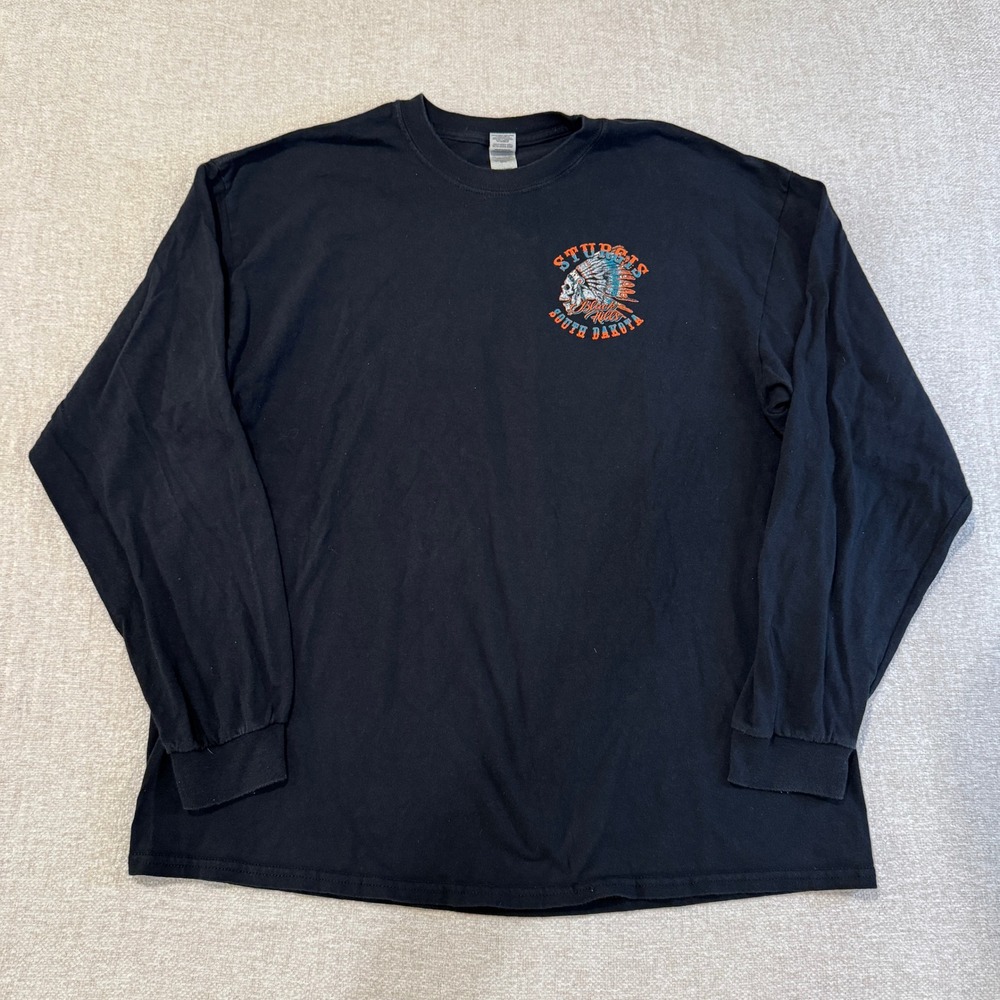Sturgis Black Hills South Dakota Skull Long Sleeve T Shirt Mens XL Bikecore - Picture 3 of 6